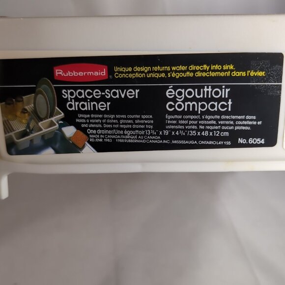 Rubbermaid Space-Saver Drainer 6054 Vintage 1988 Dish Drying Rack Almond Beige - Picture 2 of 14